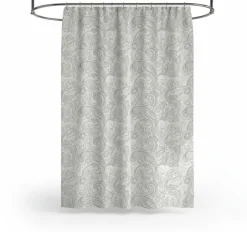 Homewear Paisley Cotton Shower Curtain with Buttonhole Top