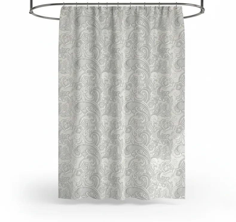 Homewear Paisley Cotton Shower Curtain with Buttonhole Top