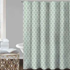 Homewear Spiral Lattice Shower Curtain Set with Hooks