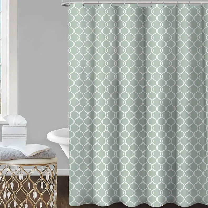 Homewear Spiral Lattice Shower Curtain Set with Hooks