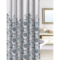 Homewear Watercolor Floral Cotton Duck Shower Curtain