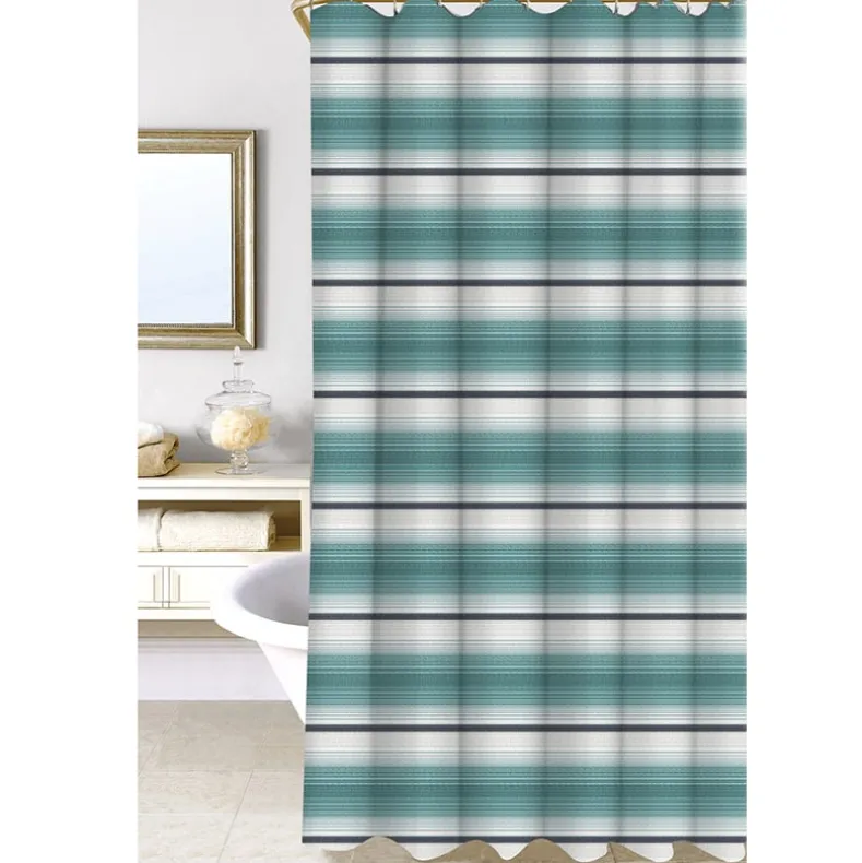 Homewear Water Stripe Waffle Yard Dyed Shower Curtain
