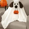 Howl-o-Ween Ghost Dog Halloween Decorative Pillow