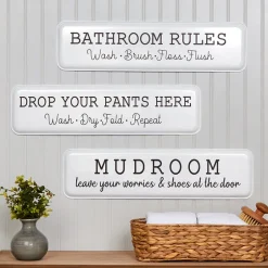 Humorous Household Metal Signs - Bathroom, Laundry, or Mudroom