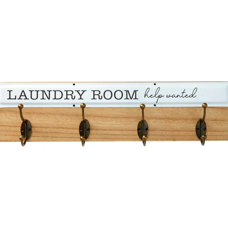 Humorous Laundry Room Wall Décor - Laundry Hooks or Schedule