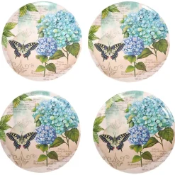 Hydrangea & Butterfly Salad Plates - Set of 4