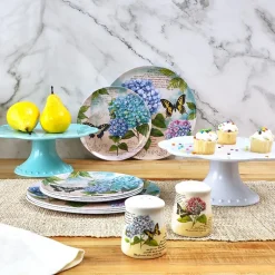 Hydrangea & Butterfly Salad Plates - Set of 4