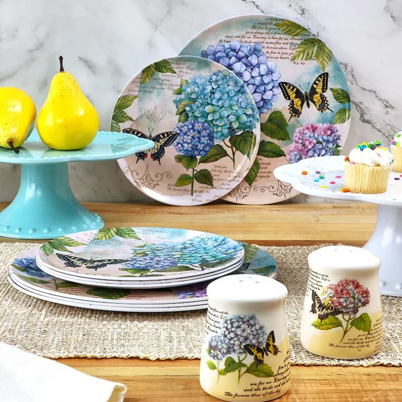 Hydrangea & Butterfly Salt and Pepper Shakers