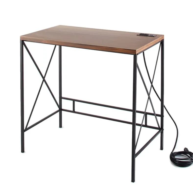 Industrial Desk with Outlet and USB Port