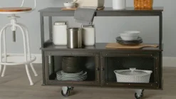 Industrial Rolling Buffet Serving Cart - Kitchen or Bar
