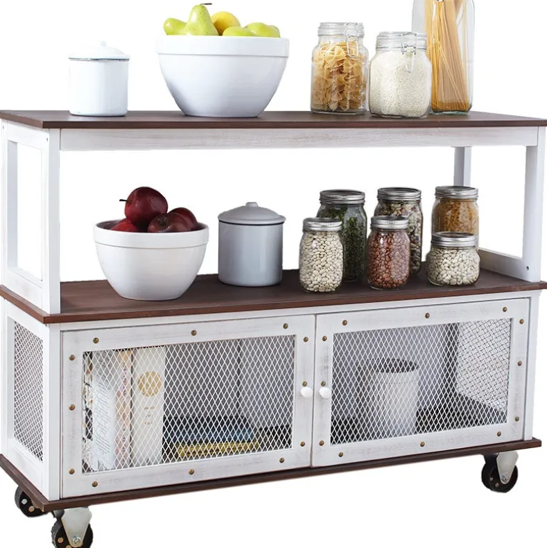 Industrial Rolling Buffet Serving Cart - Kitchen or Bar