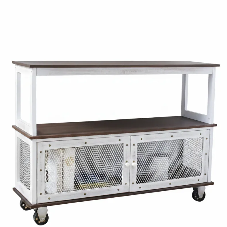 Industrial Rolling Buffet Serving Cart - Kitchen or Bar