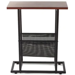 Industrial Side Table with Magazine Pouch