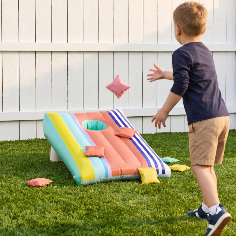Inflatable Cornhole Bean Bag Toss Game - Durable Indoor and Outdoor Fun