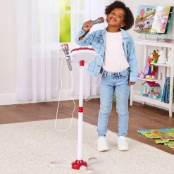 Interactive Stage Microphone for 2 - Adjustable Stand and Flashing Lights