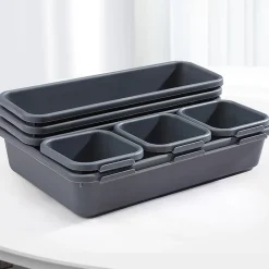 Interlocking Desk Drawer Organizer Tray Dividers 8 Piece