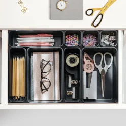 Interlocking Desk Drawer Organizer Tray Dividers 8 Piece
