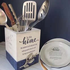 In This Home Collection - Pie Plate, Utensil Crock, Measuring Spoons