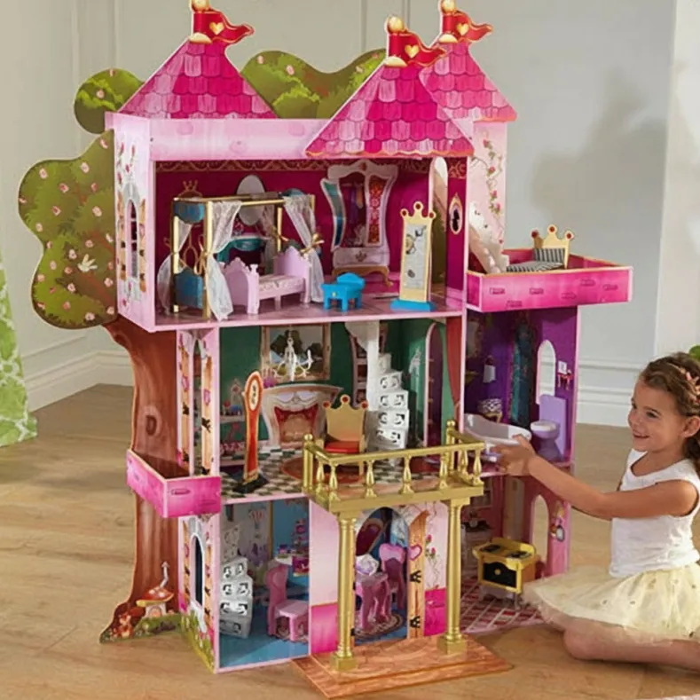 Kidkraft® Storybook Mansion - Fairytale Dollhouse with 14 Furniture Pieces