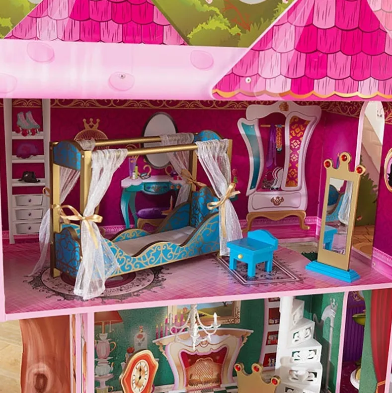 Kidkraft® Storybook Mansion - Fairytale Dollhouse with 14 Furniture Pieces