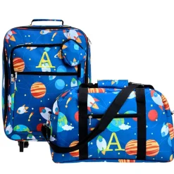 Kids' Monogrammed Space-Themed Luggage 3 Pc. Set
