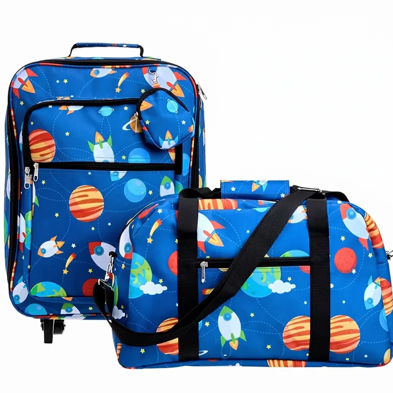 Kids' Monogrammed Space-Themed Luggage 3 Pc. Set
