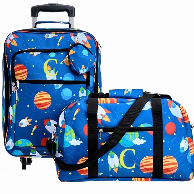 Kids' Monogrammed Space-Themed Luggage 3 Pc. Set