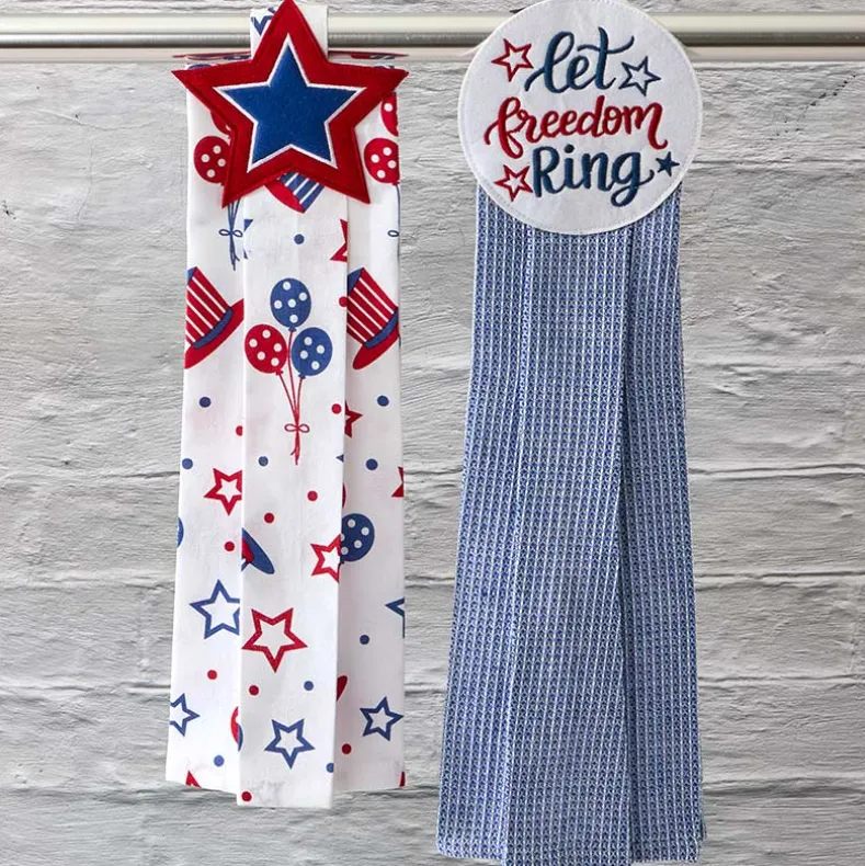 Kitchen Tie Towels Americana Set of 2