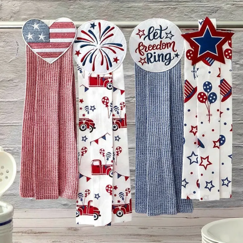 Kitchen Tie Towels Americana Set of 2