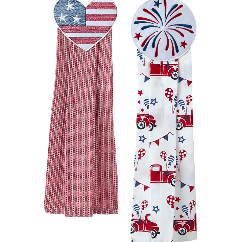 Kitchen Tie Towels Americana Set of 2