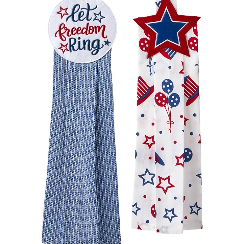 Kitchen Tie Towels Americana Set of 2