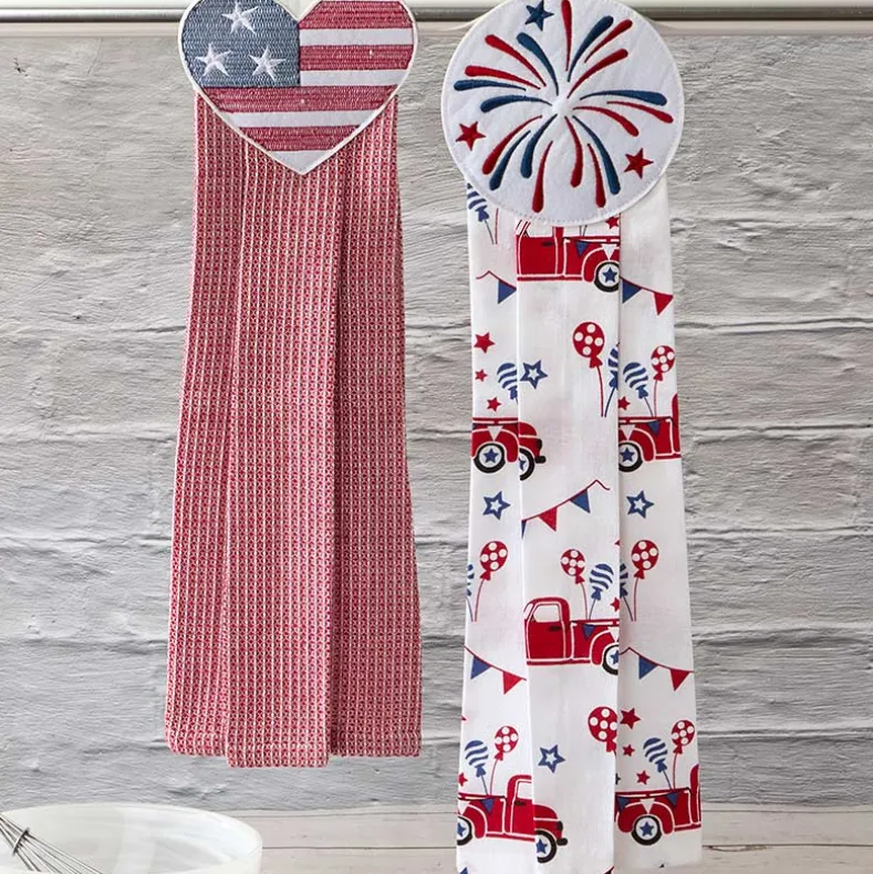 Kitchen Tie Towels Americana Set of 2