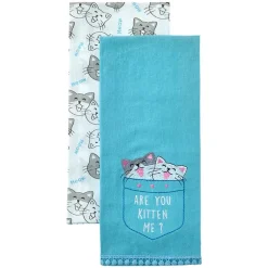 Kitchen Towels Summertime Cat Set of 2