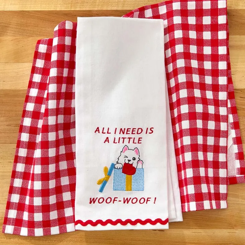 Kitchen Towels Summertime Dog Set of 2