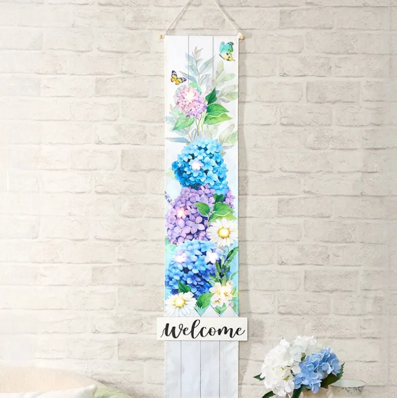 LED Lighted Welcome Banner - Flower or Patriotic 46" Length