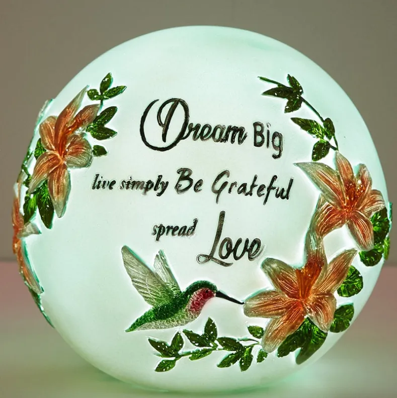 Lighted Ball Décor With Sentiment - Dream Big or Sunshine