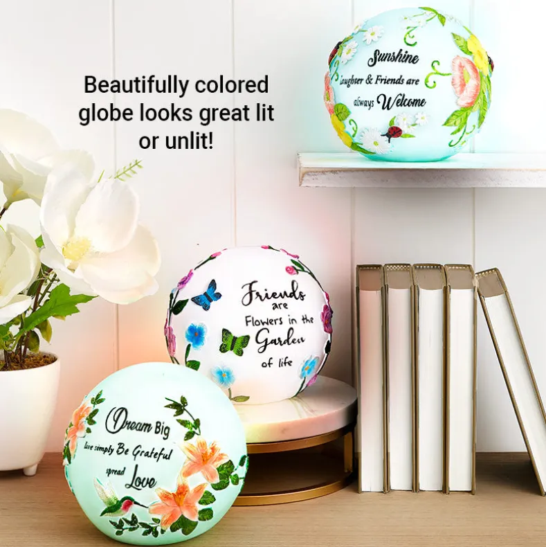 Lighted Ball Décor With Sentiment - Dream Big or Sunshine