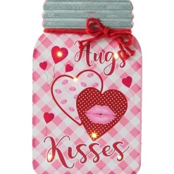 Lighted Mason Jar Wall Plaque With Saying for Valentine's and St Patrick's