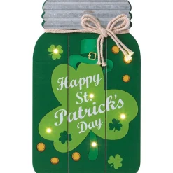 Lighted Mason Jar Wall Plaque With Saying for Valentine's and St Patrick's
