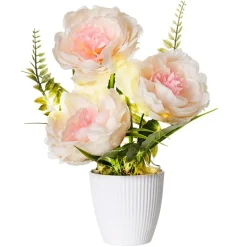 Lighted Potted Flower Spring Décor - Magnolia or Peony