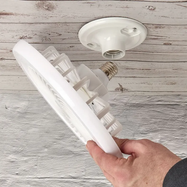 Light Socket Ceiling Fan With LED Light And Remote For Indoor Use