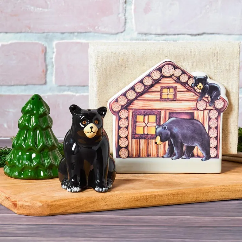 Lodge Kitchen Decor - Sponge Holder, Paper Towel Holder, Salt & Pepper