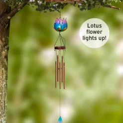 Lotus Flower Solar Windchime