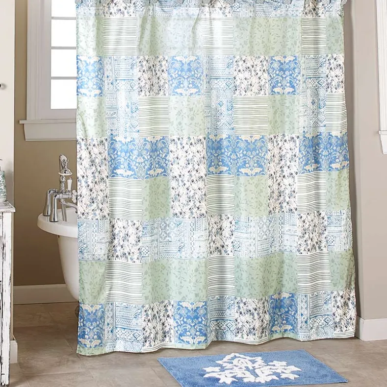 Madeleine Bathroom Rug, Hand Towels or Shower Hooks Set of 12
