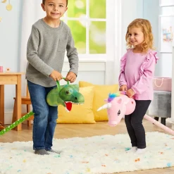 Magic Sounds Plush Animal Head Riding Stick - Interactive Pretend Play Toy