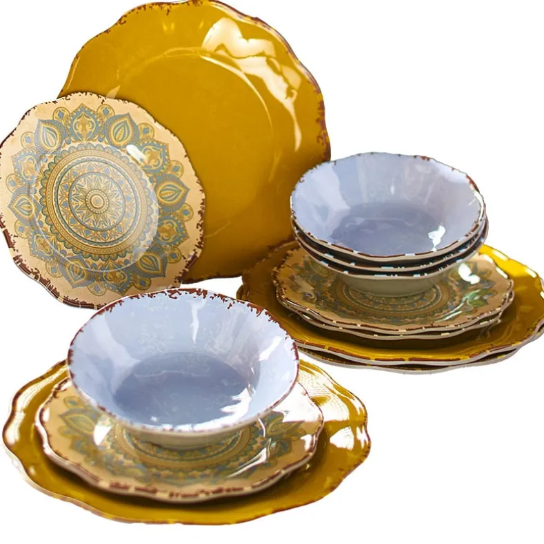 Mandala Melamine 12-Pc. Dinnerware Set