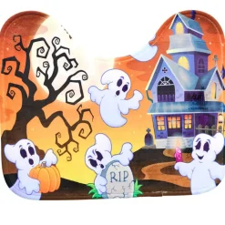 Memory Foam Bath Rugs and Shower Curtain Complete 16-Pc Set Halloween