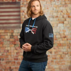 Men's Buckhorn River American Flag Hoodie