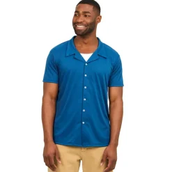 Men's Navy Button Down Short Sleeve Shirt
