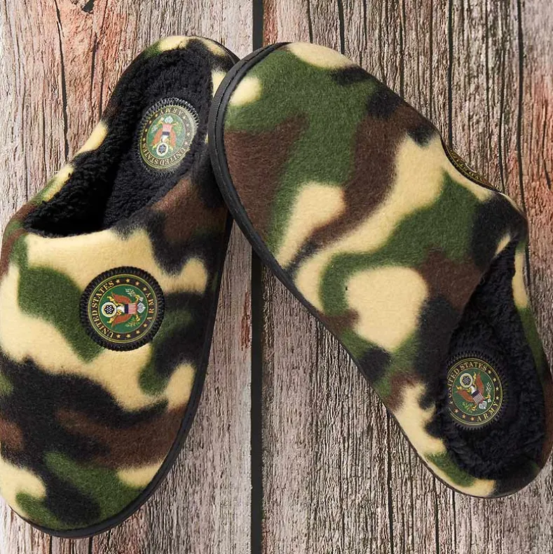 Men's Plush US Army Camo Slippers
